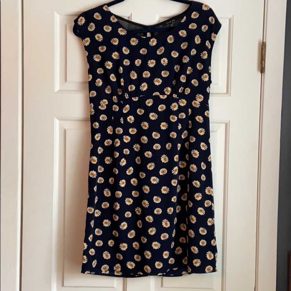 Floral navy dress